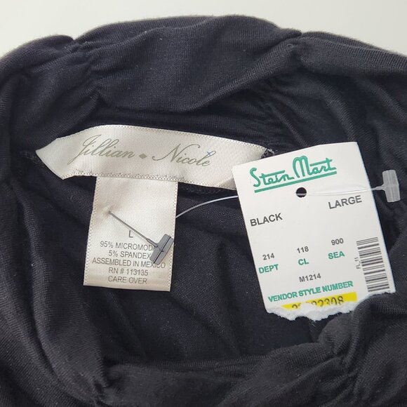 NEW Jillian & Nicole Mock Neck Knit Top Womens Large Black Long Sleeve TT03X - Picture 4 of 6